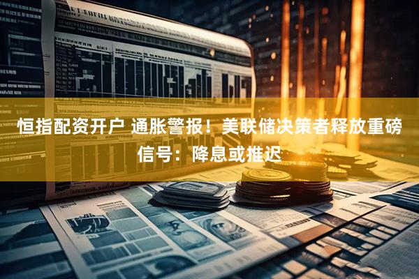 恒指配资开户 通胀警报！美联储决策者释放重磅信号：降息或推迟